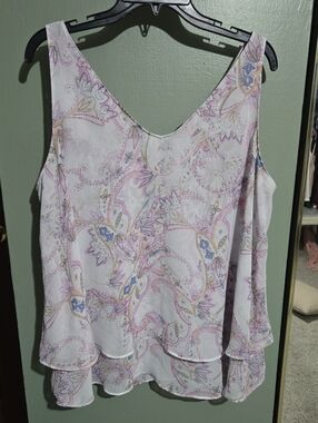 Lane Bryant Pink Paisley Layered Camisole